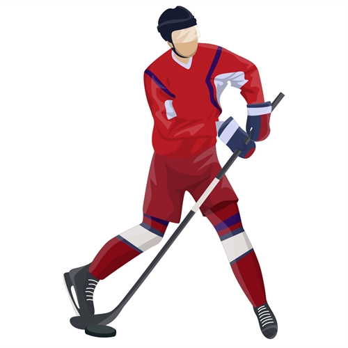 Dynamic Ice Hockey Player Sports Transparent Sticker for Kids' Room, School & Party Décor